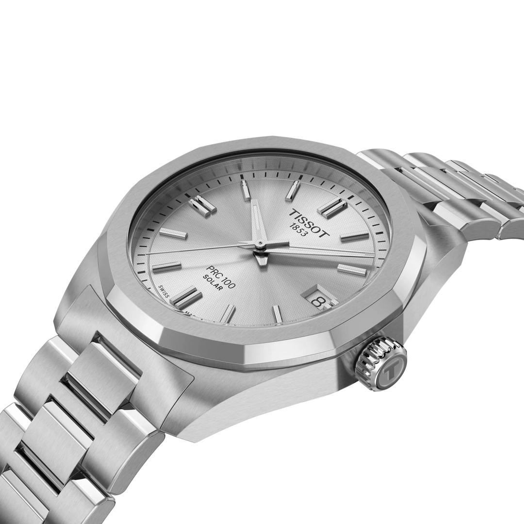 Tissot PRC 100 Solar 39mm acero cuarzo plateado T151.822.11.031.00