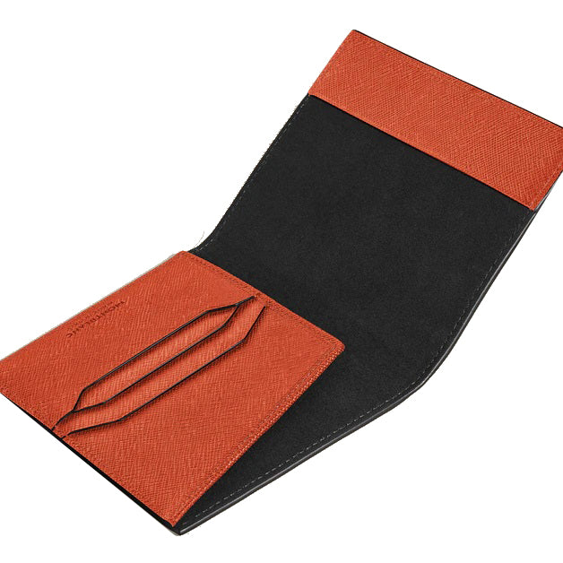 Porta pasaporte Montblanc Sartorial de piel color mandarina 221356