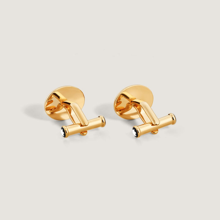 Boutons de manchette Montblanc ovales Meisterstück en acier PVD finition or jaune 134469