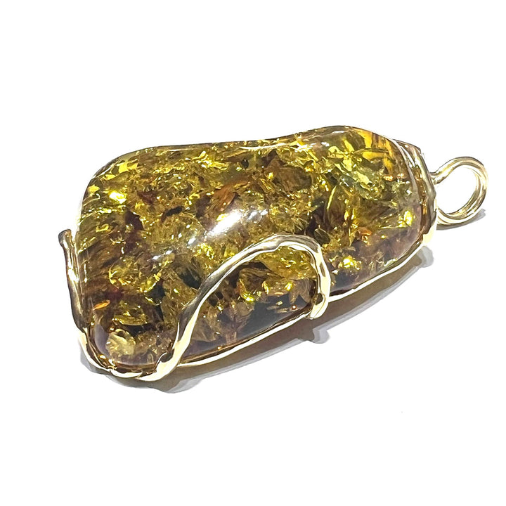 Colgante Capodagli Ámbar, montura de plata 925, acabado PVD en oro amarillo AC 00271