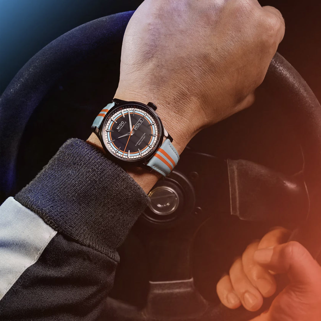 Montre Mido Multifort Chronometer 1 Racer 42mm noir automatique acier finition PVD noir M038.431.36.051.00