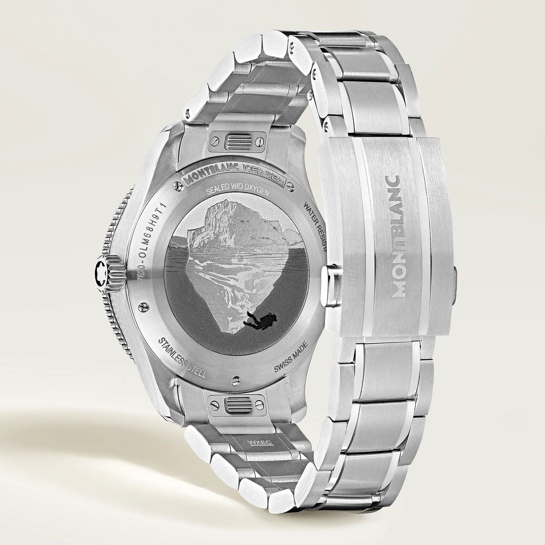 Reloj Montblanc Iced Sea Automático Fecha 0 Oxígeno 38mm azul automático acero 134022