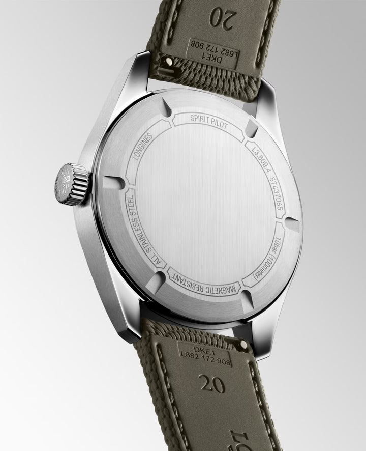 Reloj Longines Spirit Pilot 39mm automático de acero negro L3.809.4.53.9