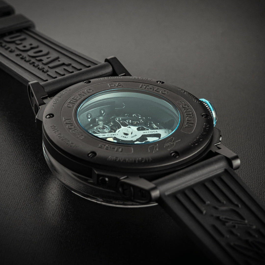 U-BOAT watch U-65 44mm turquoise automatic steel black PVD finish 3348