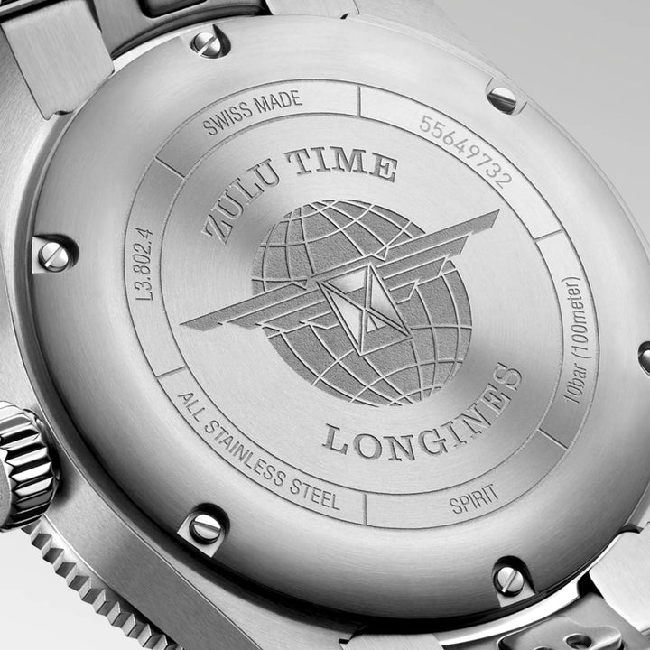 Montre Longines Spirit Zulu Time 39mm anthracite automatique acier L3.802.4.63.6