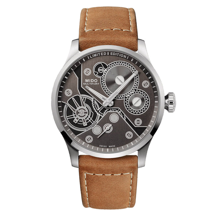 Mido Multifer Mechanical Watch Limited Edition 999 Stücke 44 mm Anthrazit Ladehandbuch Stahl M038.605.11.060.00