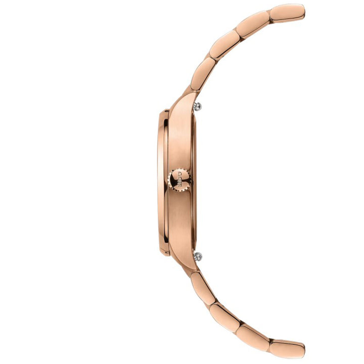 Montre Mido Multifort TV 28mm acier quartz ivoire PVD or rose M049.110.33.263.00