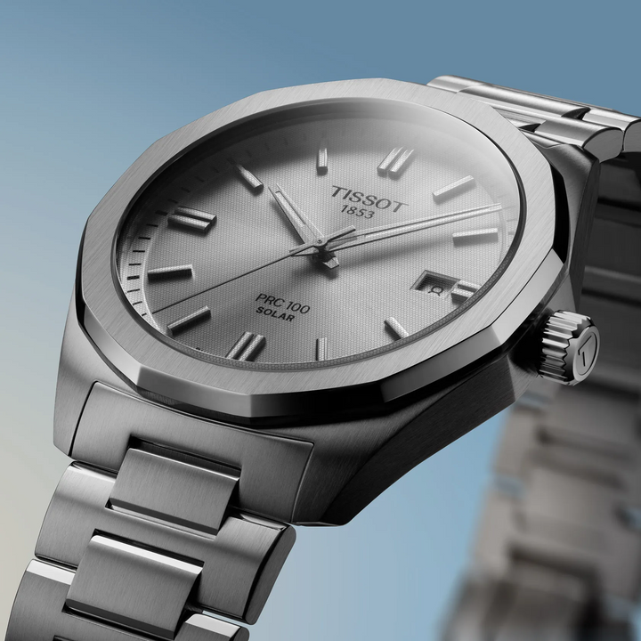 Montre Tissot PRC 100 Solar 39mm acier quartz argenté T151.422.11.031.00