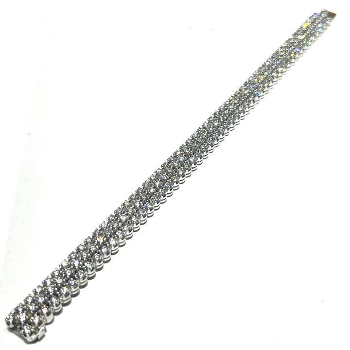 Bracelet tennis en or 18 carats triple diamant lentilles FCBT02890