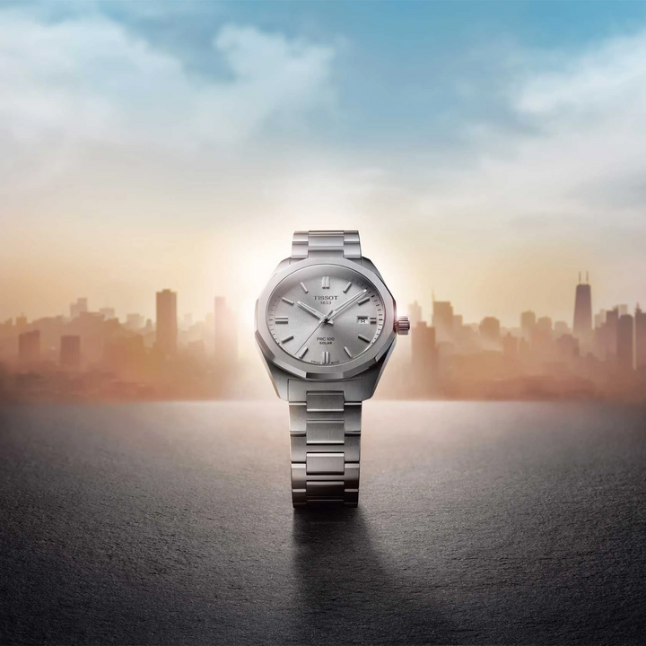 Montre Tissot PRC 100 Solar 39mm acier quartz argenté T151.422.11.031.00