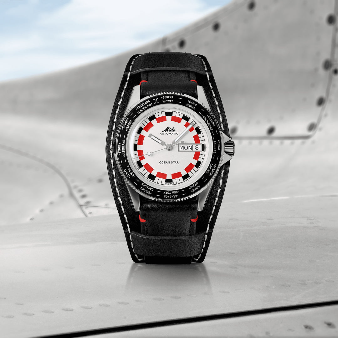 Reloj Mido Ocean Star Worldtimer 40mm plata automático acero M026.830.16.030.00