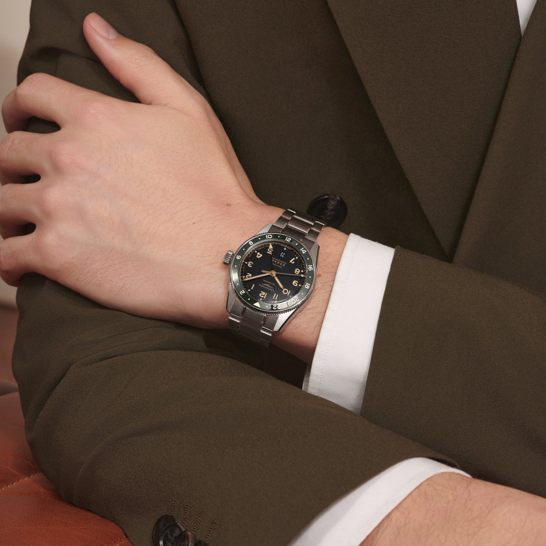 Montre Longines Spirit Zulu Time 39mm anthracite automatique acier L3.802.4.63.6