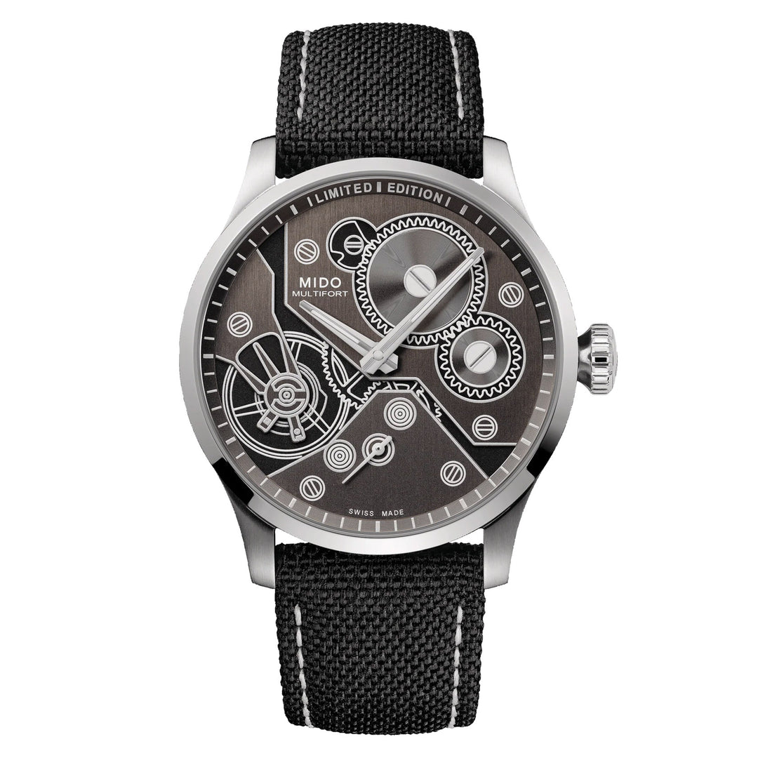 Mido Multifer Mechanical Watch Limited Edition 999 Stücke 44 mm Anthrazit Ladehandbuch Stahl M038.605.11.060.00