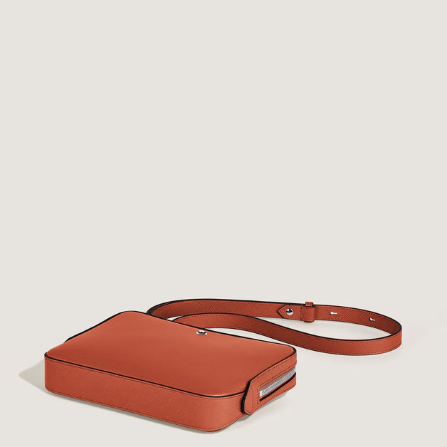 Bolso bandolera Montblanc Sartorial pequeño de piel color mandarina 221576