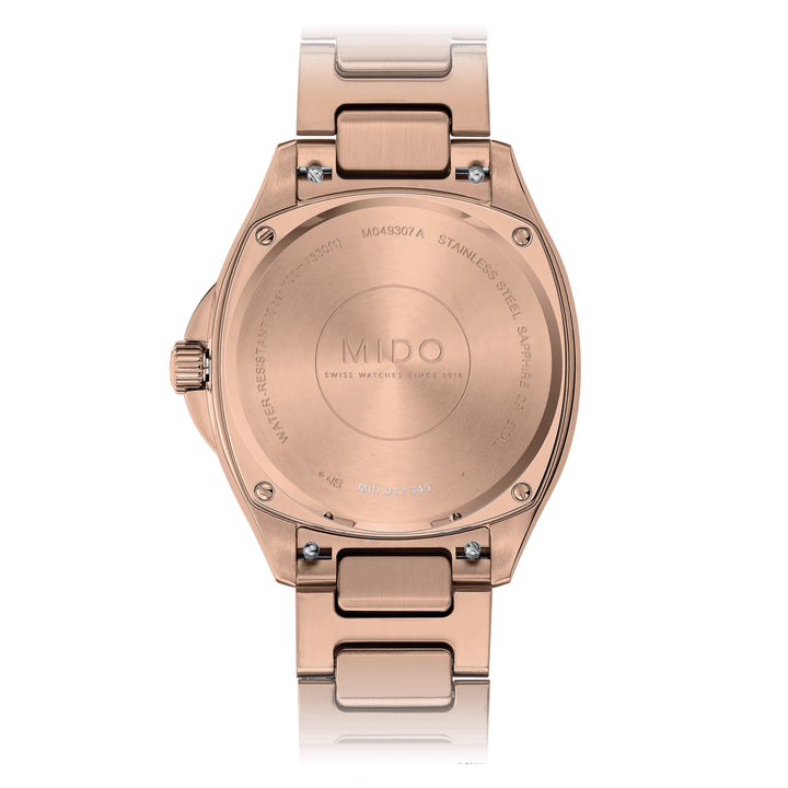 Mido Multioft TV 35mm Brun TV Automatiske Diamonds Steel Finish PVD Gold Rosa M049.307.33.296.00