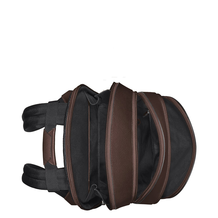 Sac à dos Montblanc moyen 3 compartiments Cuir Sartorial Couleur ébène 222929