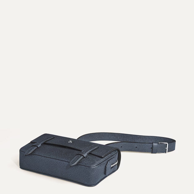 Sac bandoulière en cuir Sartorial en tweed bleu Montblanc 220423