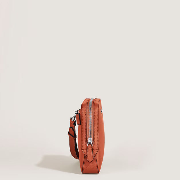 Bolso bandolera Montblanc Sartorial pequeño de piel color mandarina 221576