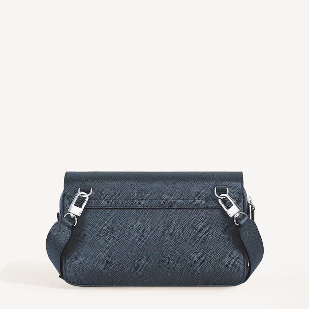 Sac bandoulière en cuir Sartorial en tweed bleu Montblanc 220423