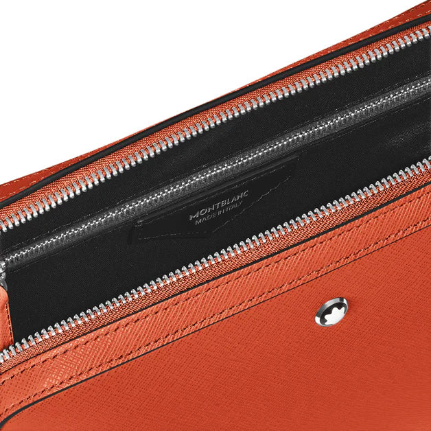 Bolso bandolera Montblanc Sartorial pequeño de piel color mandarina 221576