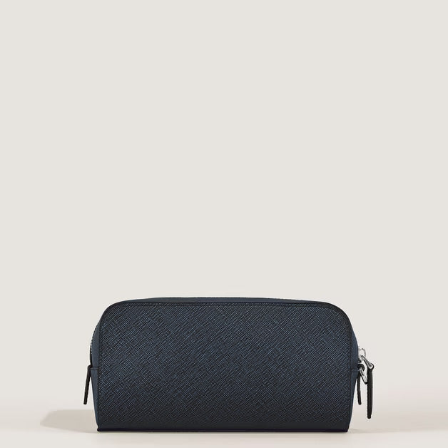Montblanc trousse da toilette piccola pelle Sartorial tweed blu 221696