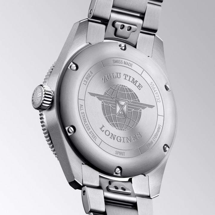 Montre Longines Spirit Zulu Time 39mm anthracite automatique acier L3.802.4.63.6