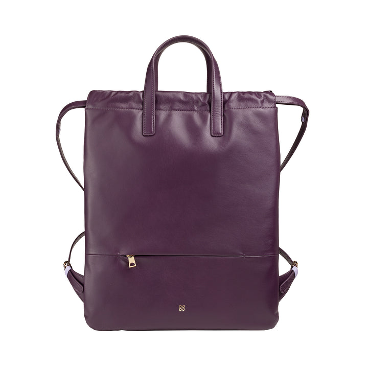 DUDU Sac à dos pour femme en cuir souple, sac à dos avec cordon de serrage et bouton magnétique, double poignée, sac à dos simple et élégant