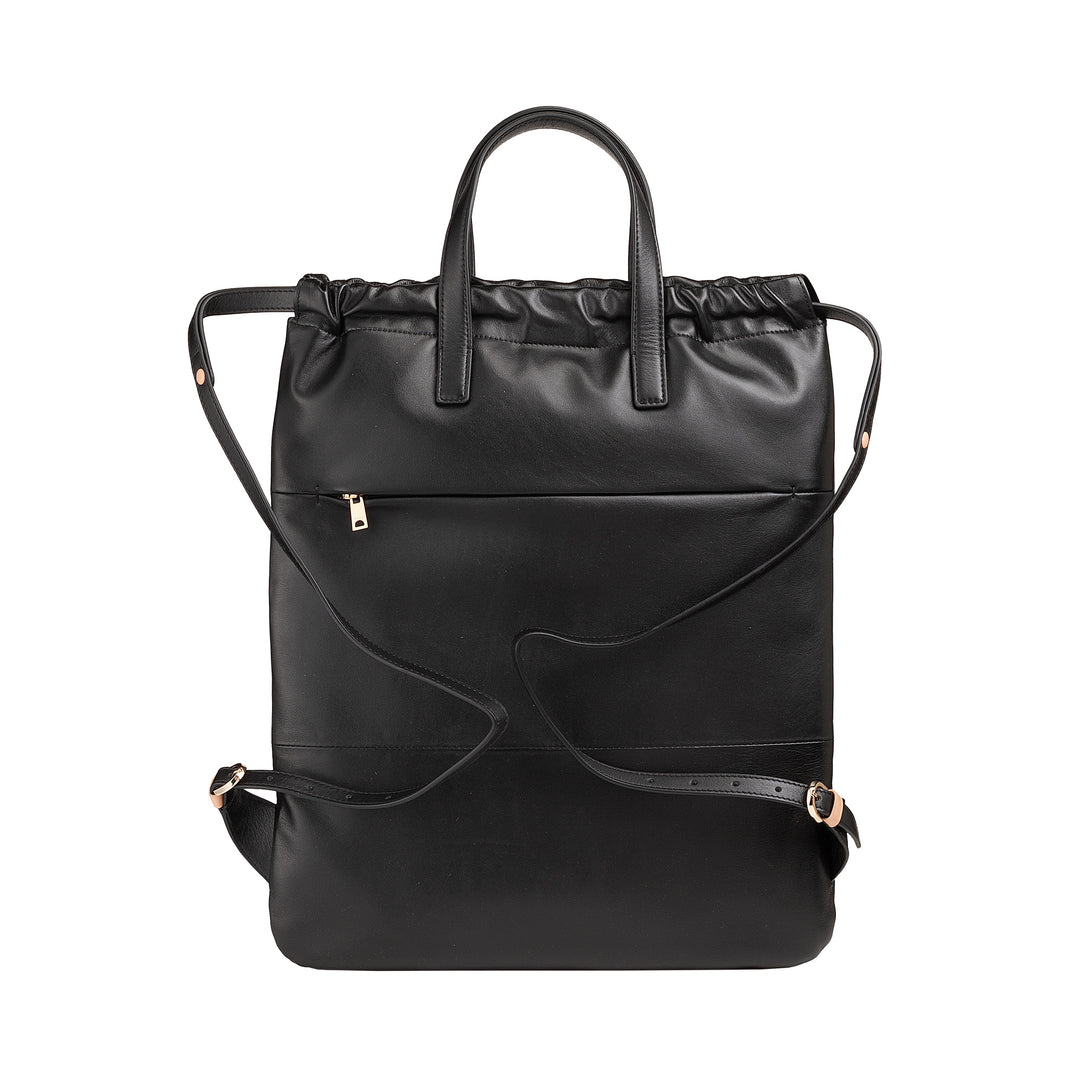 DUDU Mochila de Mujer en Piel Suave, Mochila con Cordón y Botón Magnético, Doble Asa, Mochila Sencilla y Elegante