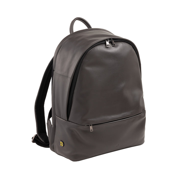 DUDU Sac à dos en cuir pour homme et femme, support PC 15 L – Sac à dos élégant de voyage et de travail avec poche rembourrée pour ordinateur portable (jusqu&