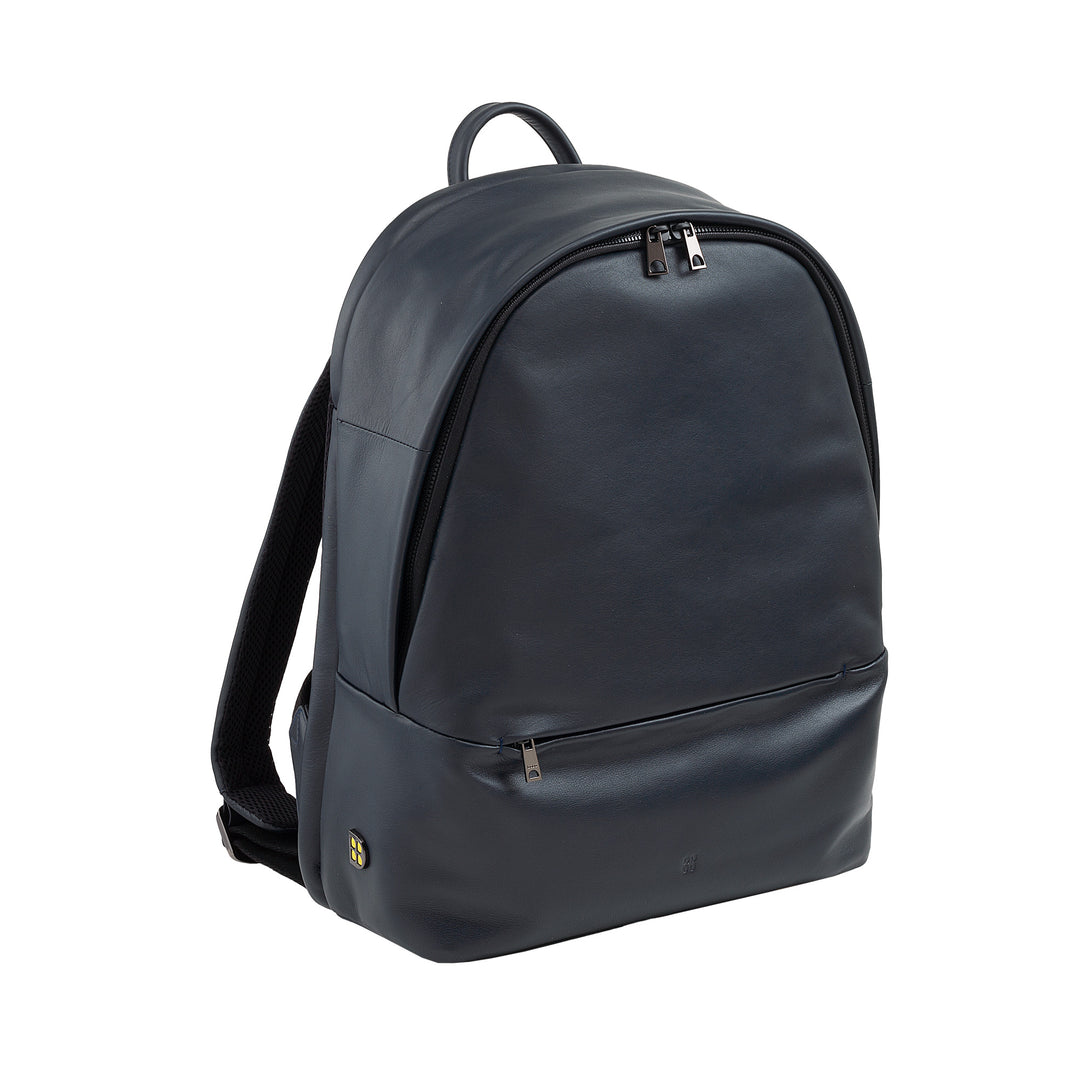 DUDU Sac à dos en cuir pour homme et femme, support PC 15 L – Sac à dos élégant de voyage et de travail avec poche rembourrée pour ordinateur portable (jusqu&