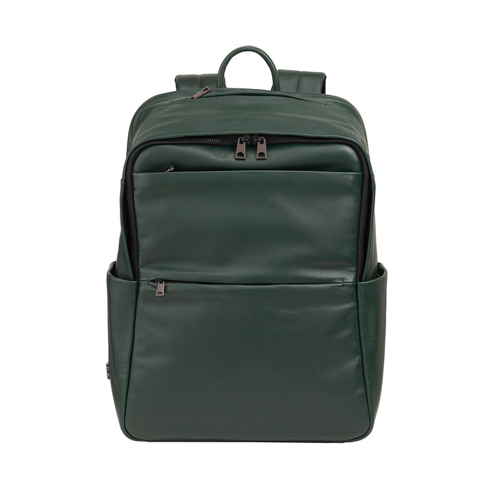 DUDU Leather Backpack for Men and Women, PC holder up to 15.6" MacBook 16 Inch, 20 Liter Travel Backpack, Elegant Multicompartment Work Office Backpack