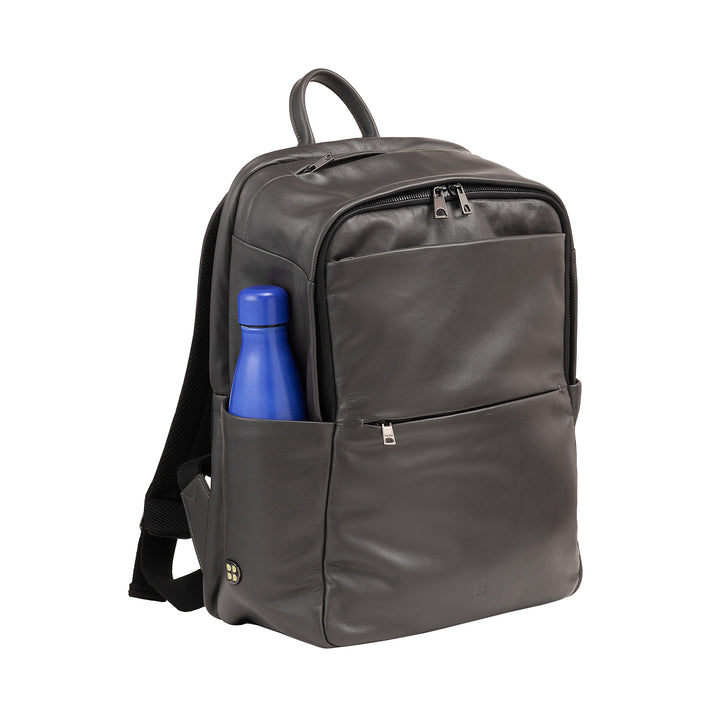 DUDU Mochila de Cuero para Hombre y Mujer, Soporte para PC hasta 15.6" MacBook 16 Pulgadas, Mochila de Viaje de 20 Litros, Elegante Mochila Multicompartimentos para Oficina de Trabajo