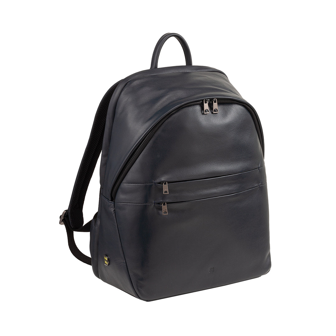 DUDU Leather Backpack for Men and Women, PC holder up to 15.6" MacBook 16 Inch, 20 Liter Travel Backpack, Office Work Backpack with an Elegant Essential Design