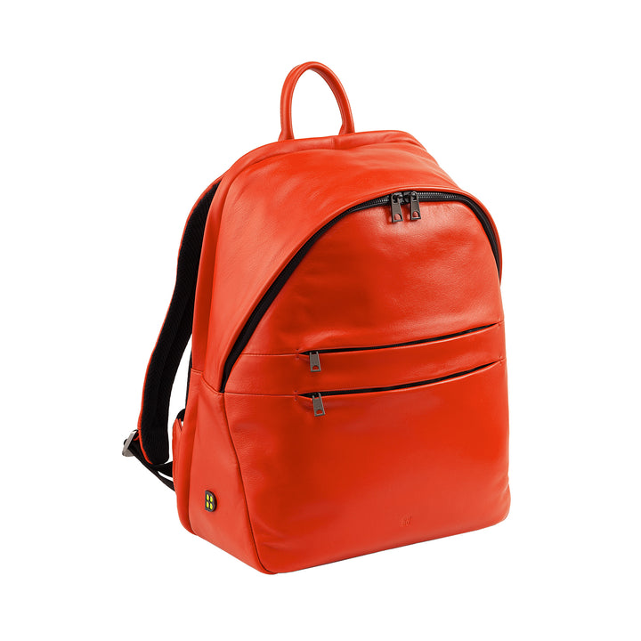DUDU Leather Backpack for Men and Women, PC holder up to 15.6" MacBook 16 Inch, 20 Liter Travel Backpack, Office Work Backpack with an Elegant Essential Design