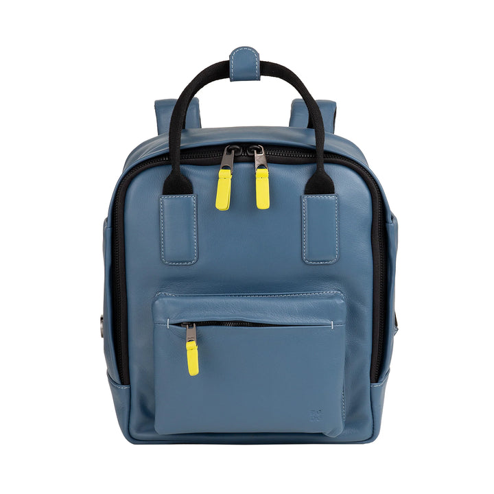 DUDU Zaino in Pelle Uomo Donna – Zainetto Casual Unisex Elegante e Compatto, 6,5 Litri, con Tasca Frontale e Scomparto Tablet, Perfetto per Lavoro, Viaggio e Tempo Libero