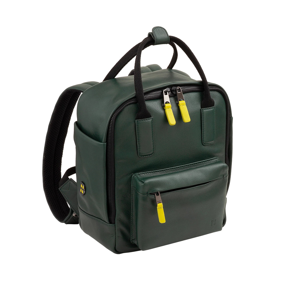 DUDU Zaino in Pelle Uomo Donna – Zainetto Casual Unisex Elegante e Compatto, 6,5 Litri, con Tasca Frontale e Scomparto Tablet, Perfetto per Lavoro, Viaggio e Tempo Libero