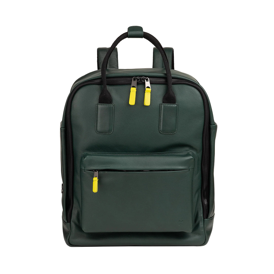 DUDU Sac à dos en cuir pour hommes et femmes - Sac à dos décontracté unisexe élégant et spacieux, 19 litres, avec poche avant et compartiment pour tablette, parfait pour le travail, les voyages et le temps libre