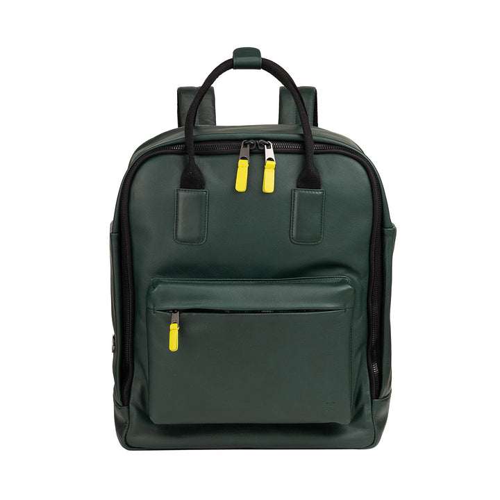 DUDU Sac à dos en cuir pour hommes et femmes - Sac à dos décontracté unisexe élégant et spacieux, 19 litres, avec poche avant et compartiment pour tablette, parfait pour le travail, les voyages et le temps libre