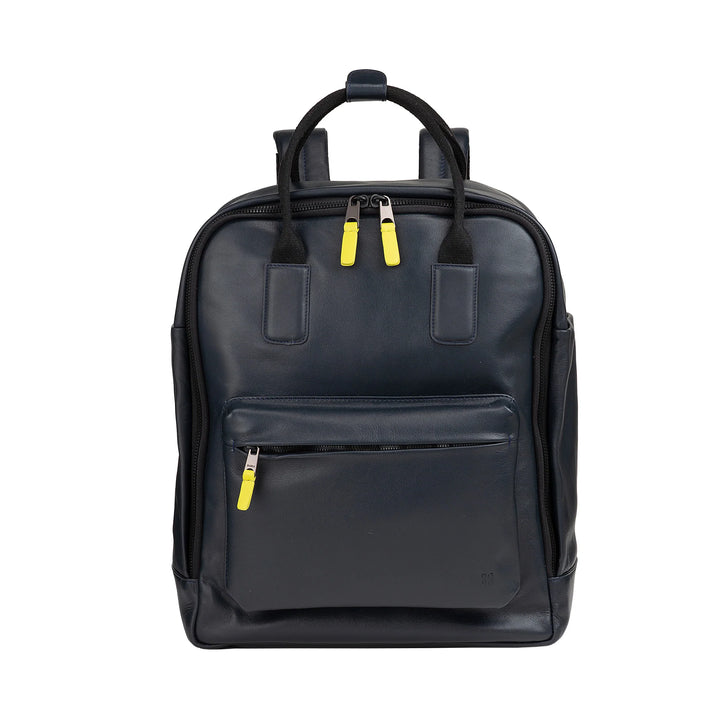 DUDU Mochila de Piel para Hombre y Mujer - Elegante y Espaciosa Mochila Casual Unisex, 19 Litros, con Bolsillo Frontal y Compartimento para Tablet, Perfecta para Trabajo, Viajes y Tiempo Libre