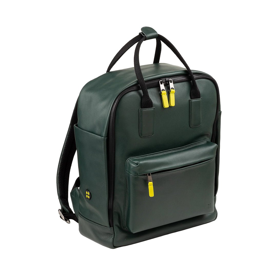 DUDU Sac à dos en cuir pour hommes et femmes - Sac à dos décontracté unisexe élégant et spacieux, 19 litres, avec poche avant et compartiment pour tablette, parfait pour le travail, les voyages et le temps libre