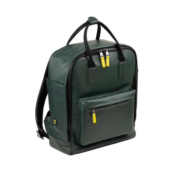 DUDU Sac à dos en cuir pour hommes et femmes - Sac à dos décontracté unisexe élégant et spacieux, 19 litres, avec poche avant et compartiment pour tablette, parfait pour le travail, les voyages et le temps libre
