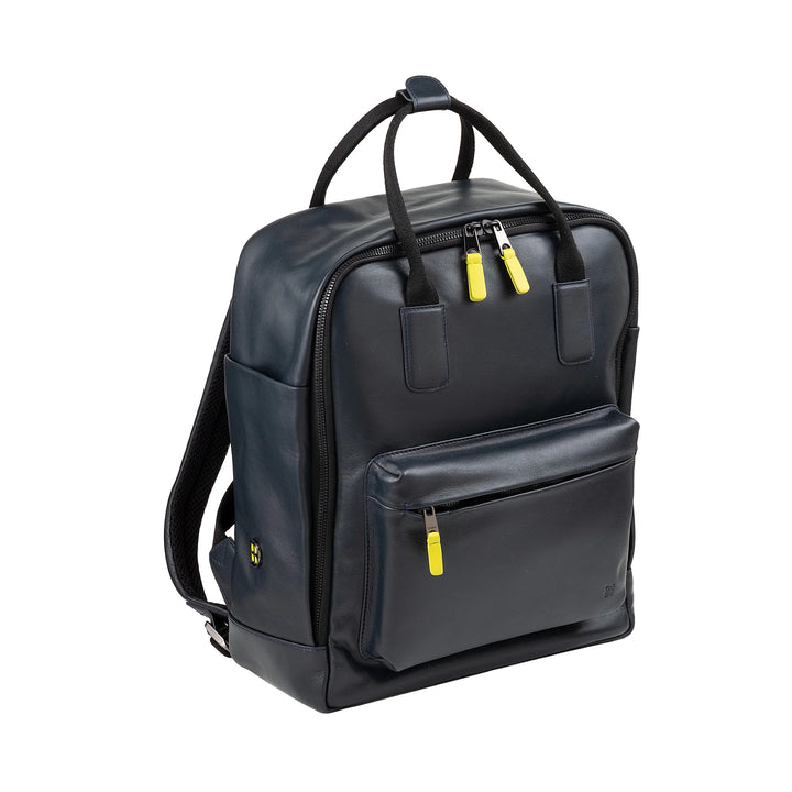 DUDU Mochila de Piel para Hombre y Mujer - Elegante y Espaciosa Mochila Casual Unisex, 19 Litros, con Bolsillo Frontal y Compartimento para Tablet, Perfecta para Trabajo, Viajes y Tiempo Libre