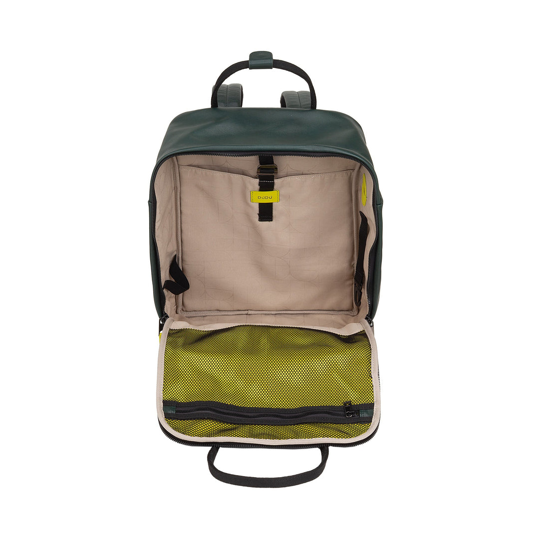 DUDU Sac à dos en cuir pour hommes et femmes - Sac à dos décontracté unisexe élégant et spacieux, 19 litres, avec poche avant et compartiment pour tablette, parfait pour le travail, les voyages et le temps libre