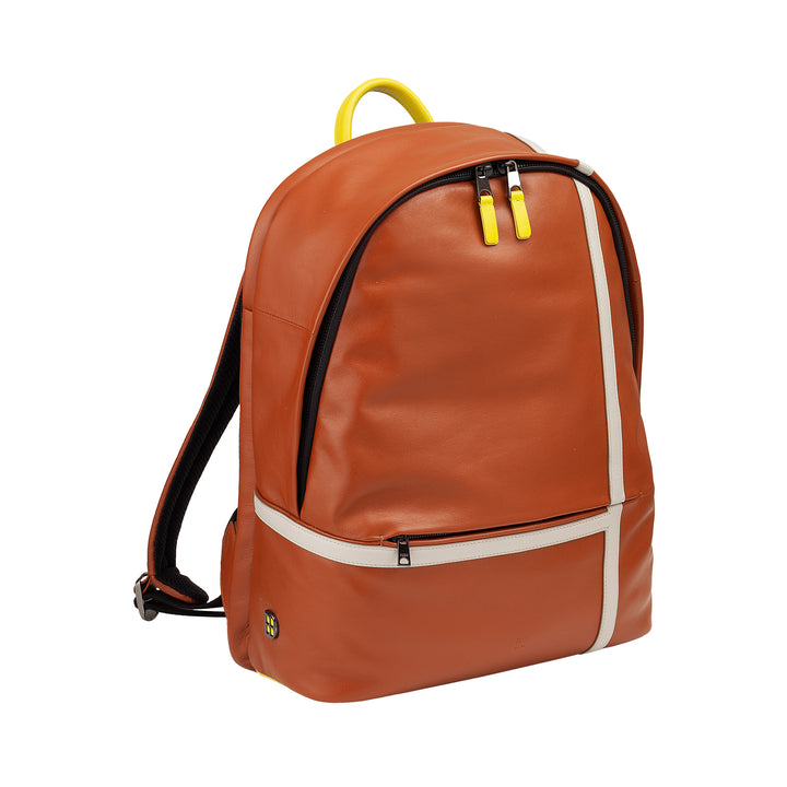 DUDU Sac à dos en cuir pour homme et femme – Design inspiré du tennis, sac à dos pour PC ou MacBook, dos respirant et bretelles rembourrées