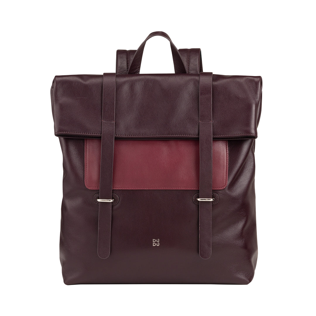 DUDU Mochila de Cuero Colorida para Hombre Mujer, Mochila Grande y Suave 14L Multibolsillos Diseño Deportivo Casual