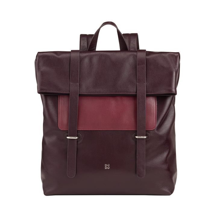 DUDU Mochila de Cuero Colorida para Hombre Mujer, Mochila Grande y Suave 14L Multibolsillos Diseño Deportivo Casual