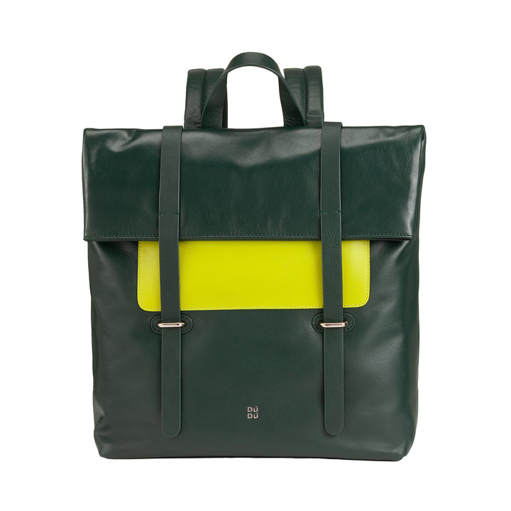DUDU Zaino Colorato in Pelle da Uomo Donna, Zaino Grande Morbido 14L Multitasche Design Sportivo Casual
