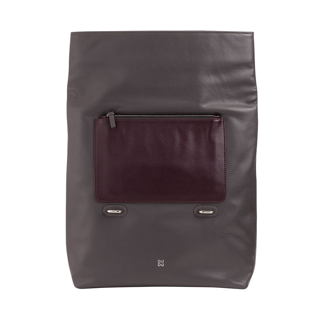 DUDU Zaino Colorato in Pelle da Uomo Donna, Zaino Grande Morbido 14L Multitasche Design Sportivo Casual