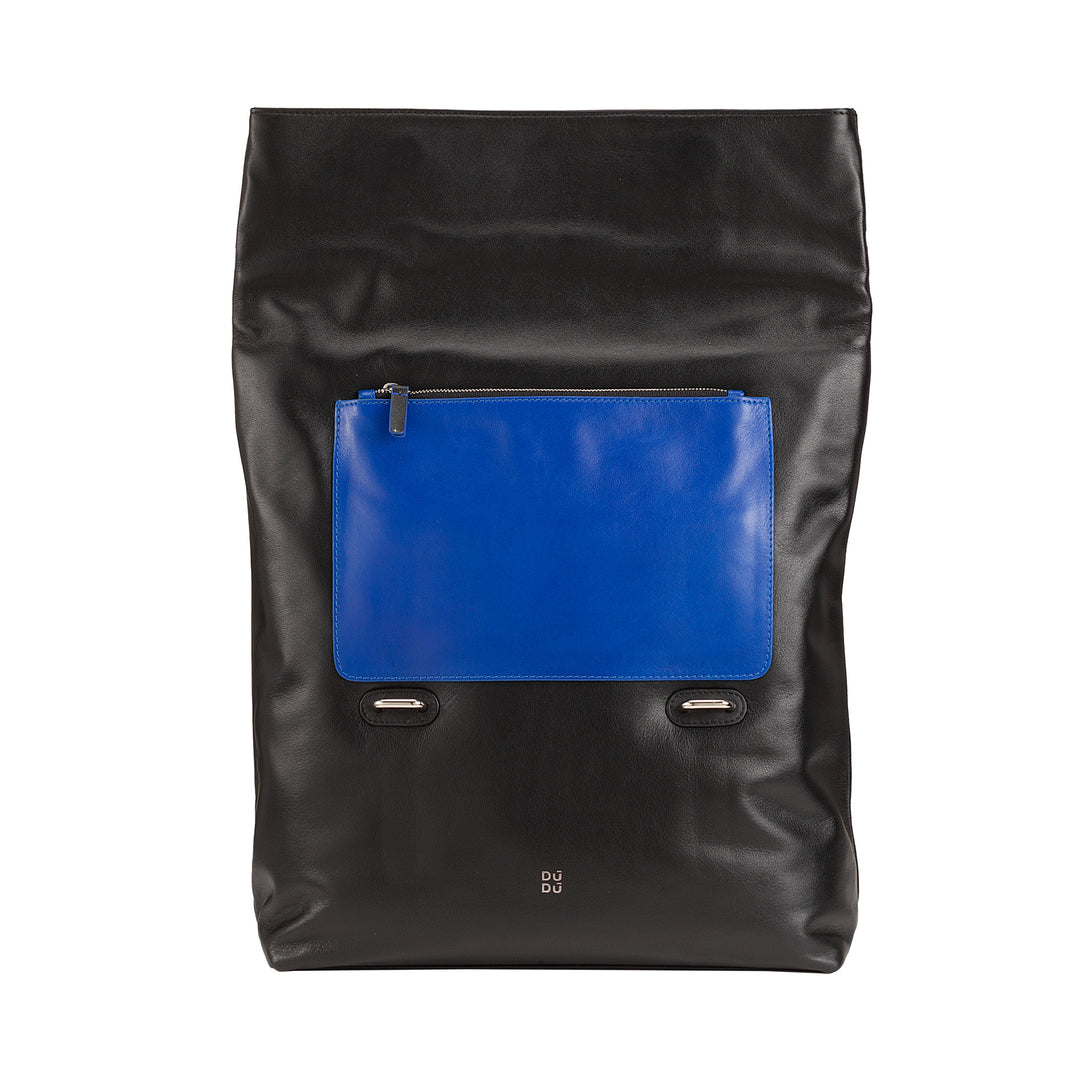 DUDU Zaino Colorato in Pelle da Uomo Donna, Zaino Grande Morbido 14L Multitasche Design Sportivo Casual