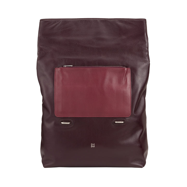 DUDU Mochila de Cuero Colorida para Hombre Mujer, Mochila Grande y Suave 14L Multibolsillos Diseño Deportivo Casual
